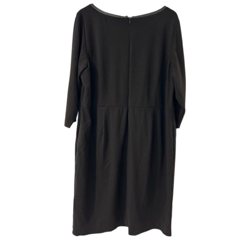 TALBOTS Black Sheath Midi Dress Casual Women's 20W Office Classic Below Knee - Picture 3 of 10
